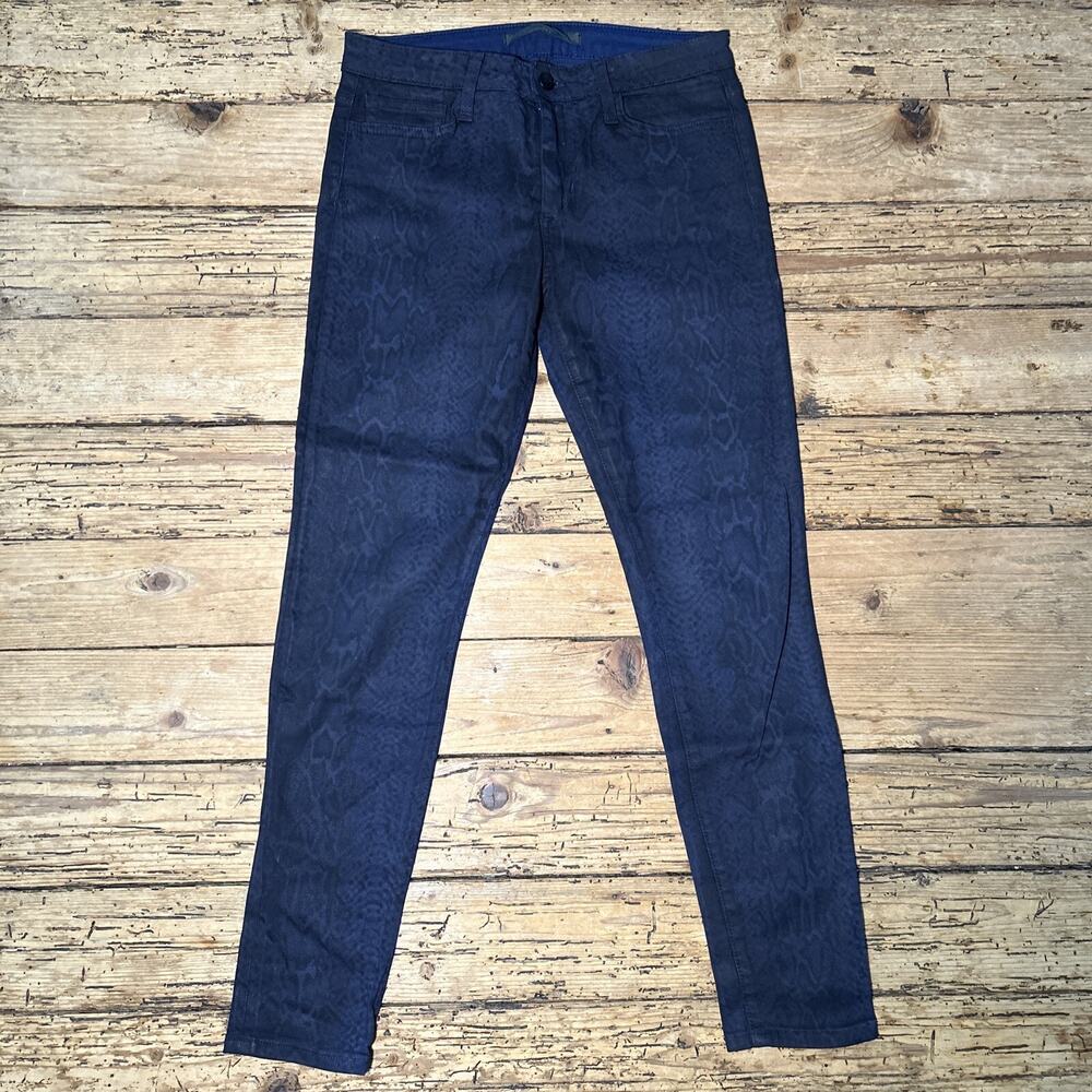 Joe's Jeans The Charlie Snake Print High Rise Skinny Ankle Jeans 26 Blue New Tag